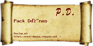 Pack Dénes névjegykártya